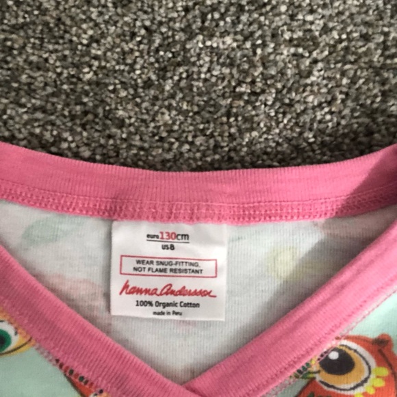 Hanna Andersson HannaJams Girl Print Lj Long John in Tropical Birds Mint Size 8 - Picture 4 of 16